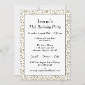 Invitation 75e anniversaire de fête Gold et blanc Motif numér (Devant)