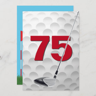 Invitation 75e Anniversaire de la fête de golf Thème
