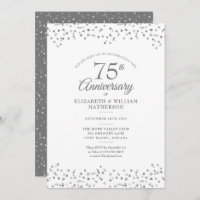 75e anniversaire de Mariage Amour Coeurs Confetti