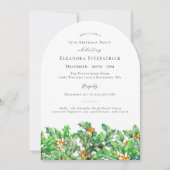 Invitation 75e anniversaire Décembre Fleur de naissance Holly (Devant)