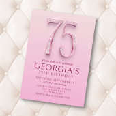 Invitation 75e anniversaire Diamants roses