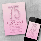 Invitation 75e anniversaire Diamants roses