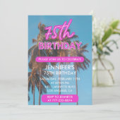 Invitation 75e anniversaire d'invitation Summer Tropical Palm (Debout devant)