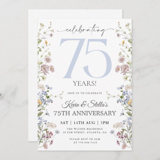 Invitation 75e anniversaire du fleur sauvage (Devant / Derrière)
