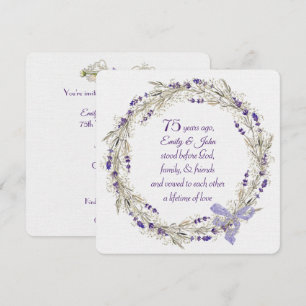 Invitation 75e anniversaire du Parti Lavender Wreath