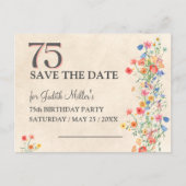 Invitation 75e anniversaire - Élégant rappel de da (Devant)