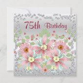 Invitation 75e anniversaire Floral Display & Diamonds (Devant)