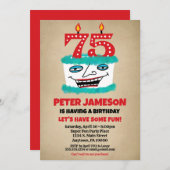 Invitation 75e anniversaire Funny Cake Mens Décont (Devant / Derrière)