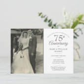 Invitation 75e anniversaire Heart Confetti Mariage Photo (Debout devant)