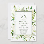 Invitation 75e anniversaire Hydrangeas blanches (Devant)