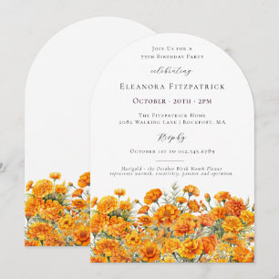 Invitation 75e Anniversaire Marigold Fleur d'Arch de Naissanc