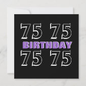 Invitation 75e anniversaire Moderne Purple Black C848 (Dos)