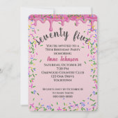 Invitation 75e Anniversaire Pink Icing Et Sprinkles (Devant)