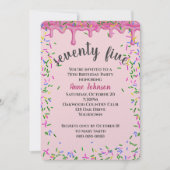 Invitation 75e Anniversaire Pink Icing Et Sprinkles (Devant)