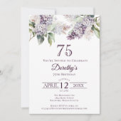 Invitation 75e anniversaire Purple Spring Fleur Lilac (Devant)