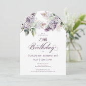 Invitation 75e anniversaire Purple Spring Lilac Arc de fleurs (Debout devant)