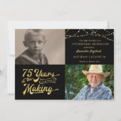 Invitation 75e anniversaire Retro 75 ans en faire lumière (Devant)