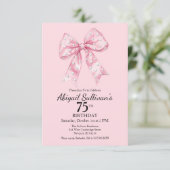 Invitation 75e anniversaire rose avec des points d (Debout devant)