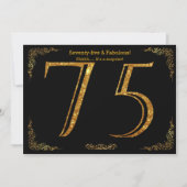 Invitation 75e anniversaire, styl Gatsby, parties scintillant (Devant)
