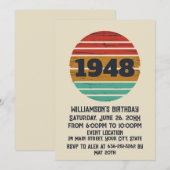 Invitation 75e anniversaire vintage personnalisé (Devant / Derrière)