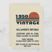 Invitation 75e anniversaire vintage personnalisé (Devant / Derrière)