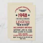 Invitation 75e anniversaire vintage personnalisé (Devant / Derrière)