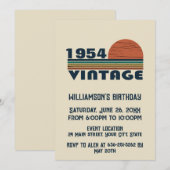 Invitation 75e anniversaire vintage personnalisé (Devant / Derrière)