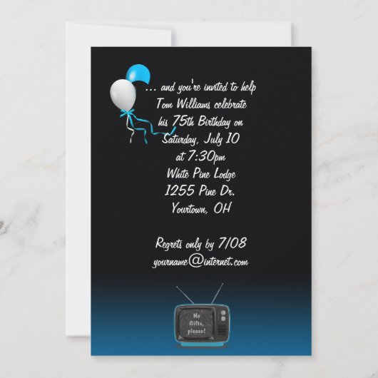 Invitation 75e fête d'anniversaire (Dos)