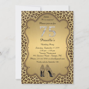 Invitation 75e,Fête d'anniversaire,75e,Chaussures à talons ha