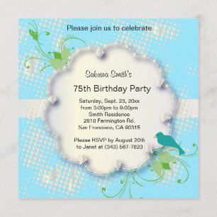 Invitation 75e fête d'anniversaire Texte do-it-yourself