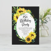 Invitation 75e fête d'anniversaire Tournesol | Floral d'Eucal (Debout devant)