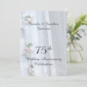Invitation 75e fête du Mariage, dentelle Vintage (Debout devant)