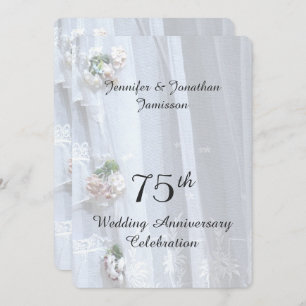 Invitation 75e fête du Mariage, dentelle Vintage