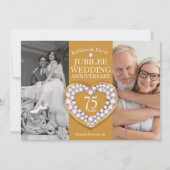 Invitation 75e jubilé mariage anniversaire coeur fête (Devant)