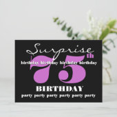 Invitation 75e Modèle de la SurPRISE Purple Birthday Party (Debout devant)