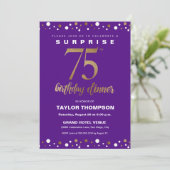 Invitation 75E Souper d'anniversaire surprise or violet (Debout devant)