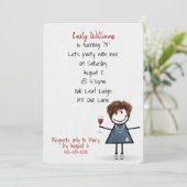 Invitation 75ème anniversaire Fille en Basket avec vin (Debout devant)