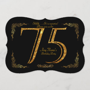 Invitation 75ème, fête d'anniversaire 75ème, grand Gatsby, no