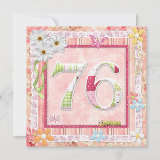 Invitation 76e anniversaire style scrapbooking (Devant)