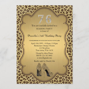 Invitation 76e,Fête d'anniversaire 76e,Chaussures à talons ha