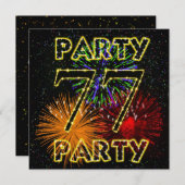Invitation 77e anniversaire avec feu d'artifice (Devant / Derrière)