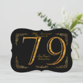 Invitation 79e,Fête d'anniversaire 79e,grand Gatsby,noir & or (Debout devant)