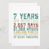 Invitation 7 années de 7ème d'anniversaire de garçon (Devant / Derrière)