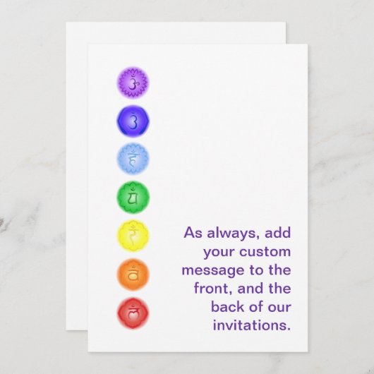 Invitation 7 Chakras dans une ligne (Devant / Derrière)