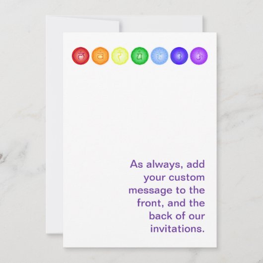 Invitation 7 chakras sur une ligne horizontale (Devant)