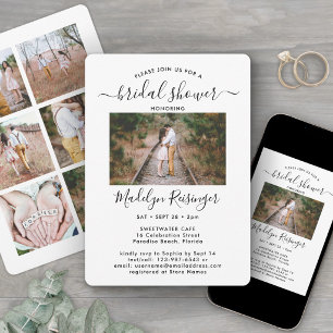 Invitation 7 Photo Calligraphie Moderne Élégante pour Baby Sh