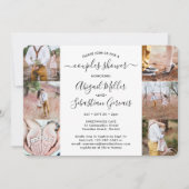 Invitation 7 Photo Couples Fête des mariées Chic Script Moder (Devant)