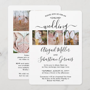 Invitation 7 Photo en ligne Cérémonie de Mariage virtuel Élég