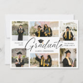 Invitation 7 Photo Modern Stylish Collage Graduation Party (Devant)