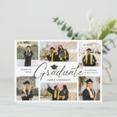 Invitation 7 Photo Modern Stylish Collage Graduation Party (Debout devant)